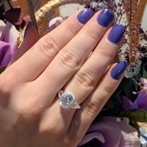 Green amethyst sterling silver solitaire ring